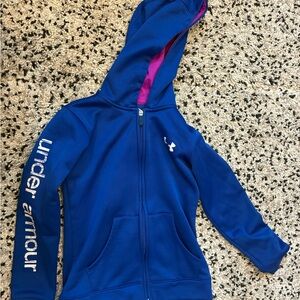 Under Armour Kids Royal Blue Hoodie with Pink Lining